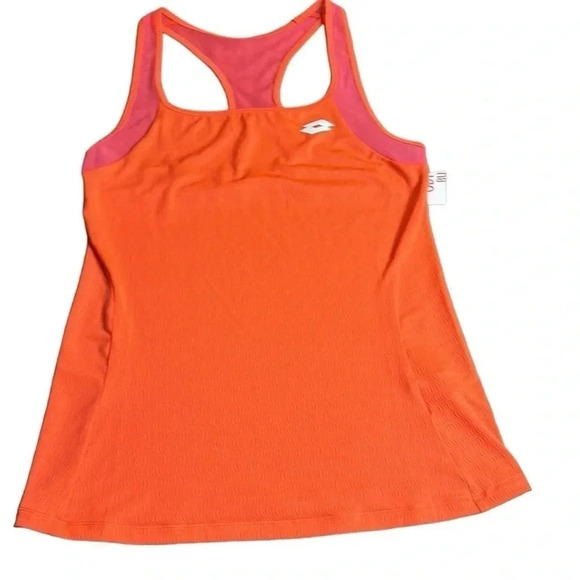 NWT racerback tank top.Coral,mesh,textured fabric , logo,athletic,activewear - Picture 10 of 13